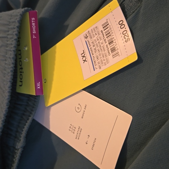 All In Motion Teal Blue Lightweight Athletic Stretch Woven Shorts NWT Size XXL - Picture 4 of 5